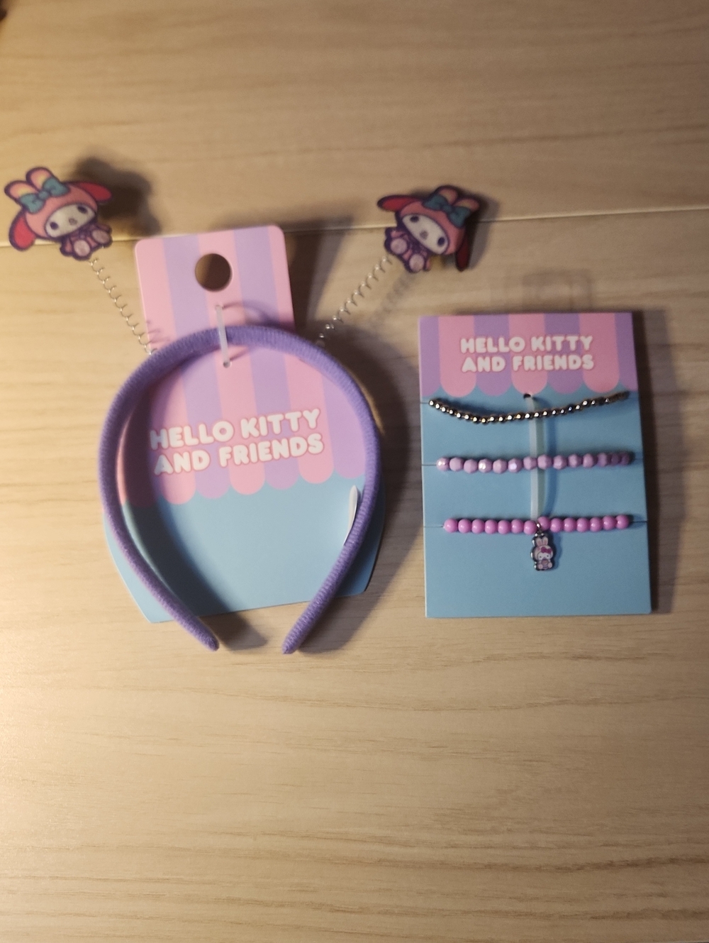 Hello Kitty And Friends Headband & Bracelet Set - Pink & Purple
